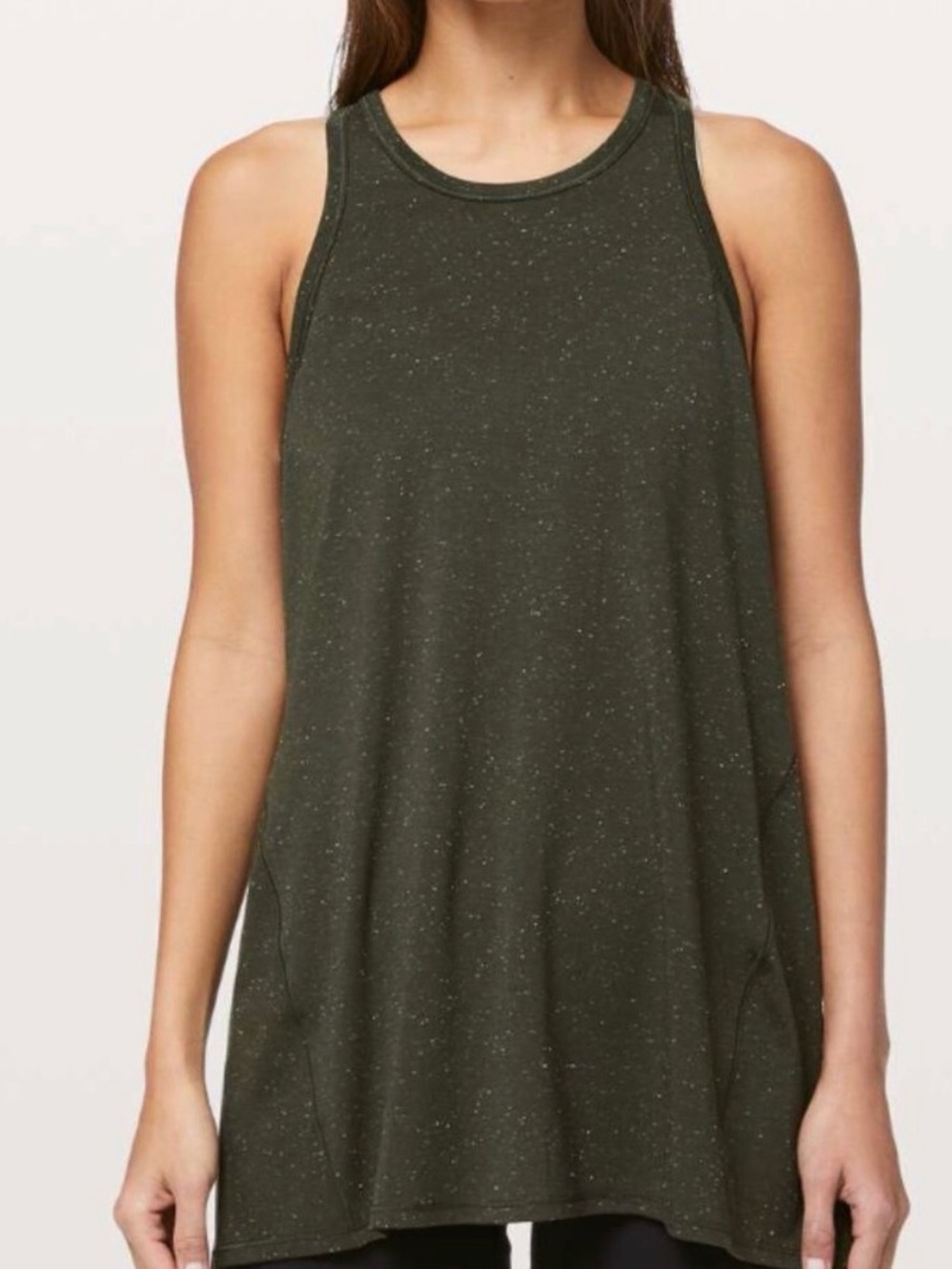 Lululemon Goal Up Tie Back Tank, Olive Speckled, Like New, Worn Once